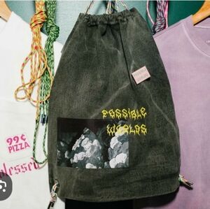 FRED SEGAL Drawstring Backpack Canvas with Graphic Print "Possible Worlds"